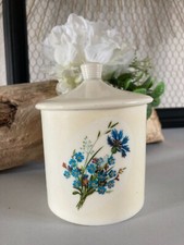 325⚜️ Ancien Pot de Salle De Bain Syla en Plastique Motif Fleurs Hauteur 11 Cm