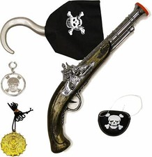 Enfants Déguisement Pirate Dessus Ensemble Crochet Pistolet Bandeau Oeil Bandana