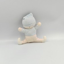 Doudou lutin garçon écru bleu rayé hochet COROLLE - 34279
