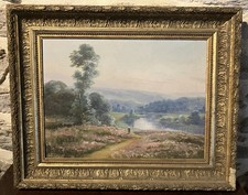 Emile Gauffriaud (1877-1957) Huile sur panneau : la Laïta à Quimperlé Bretagne