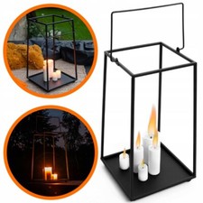 Lanterne salon loft en métal noir - décoration de jardin industrielle