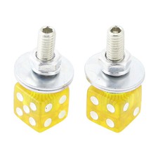 Paire Vis Plaque Immatriculation Moto Et Écrous Plastique Jaune Dés Custom