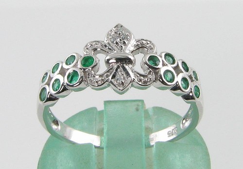 Bague blanc 9ct or et - blanc,