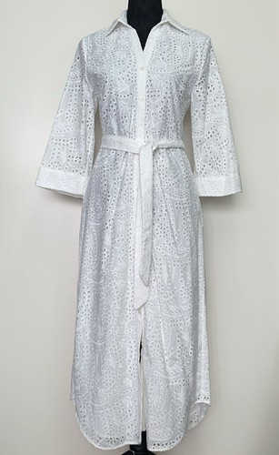 Robe blanche broderie - broderie, coupÉe