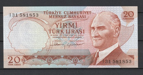 Turquie turkey billet de 20 - -,