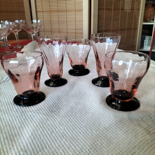 Art deco port glasses - art, colored
