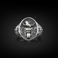 Bague chevalière homme motard