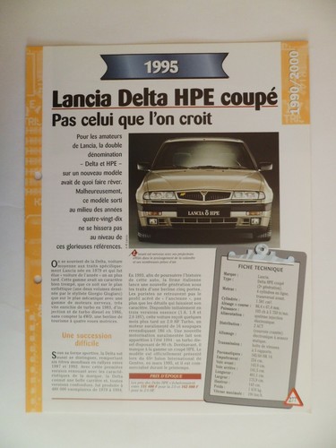 Carte fiche auto lancia - carte,
