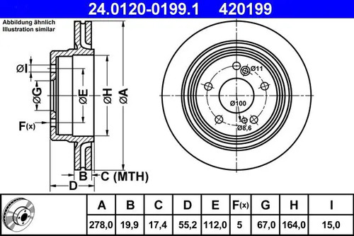 Disque frein ventilé - de,