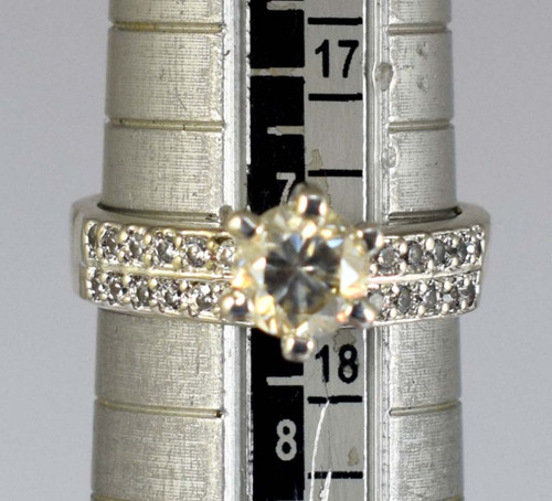 Bague solitaire ronde - bague, en