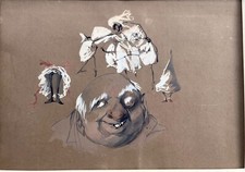 Pierre Letuaire (1798 - 1885) Étude de caricatures