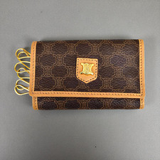 CELINE macadam Authentique Porte-clés Portefeuille Porte-clés 6 Anneaux Logo ...