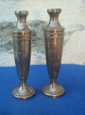 V60 Paire Vase Métal Argenté