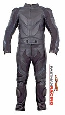 Combinaison Moto Hommes Cuir " Noir Wolf " 2 Pièce Perméable À L'Air Noir Gr.46