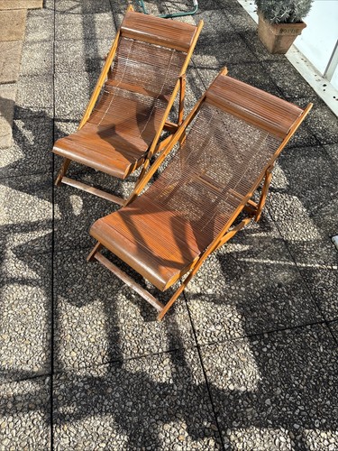 Paire chaise longue - chaise, pliante