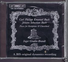CPE BACH/ JS BACH CD NEW PIECES FOR FORTEPIANO & CLAVICHORD/ INGER GRUDIN BRANDT