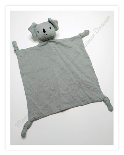 Doudou plat carré - doudou, tête