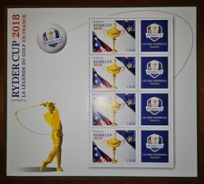 France Bloc Feuillet BF 142 Ryder Cup 2018 La Légende du golf Neuf**