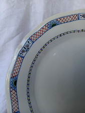6 assiettes plates en faïence de Gien décor Rouen