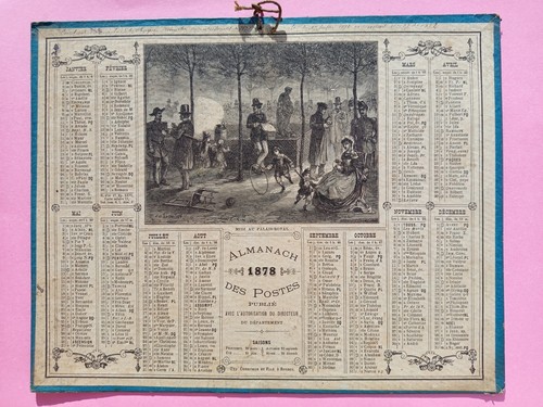 Calendrier 1878 almanach des - 1878,