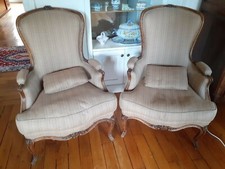 Paire de fauteuils BERGÈRES louis XV d'époque neuf très bon état belle affaire