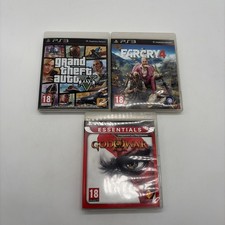 Lot 3 Jeux PS3 GTA 5 Far Cry 4 God of War 3 Boîtes Blockbusters