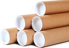 50 - 5.1cm x 38.1cm Rond Carton Envoi Tube Tubes Avec Capuchons