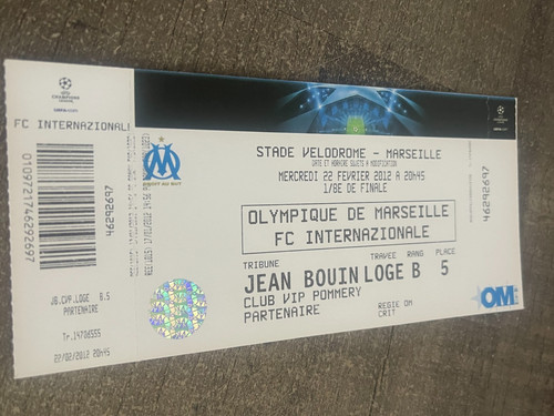 Ticket marseille v - marseille, inter