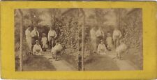 Scène de genre Jeu ancien France Photo Stereo papier albumine ca 1860-65