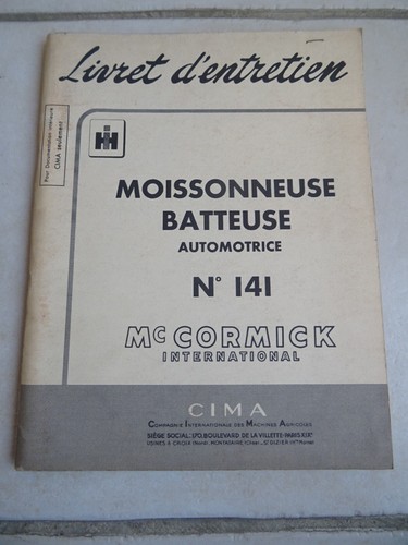 Cormick moissonneuse - mc,