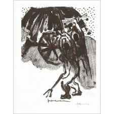 FRIBOULET Jef - Lithographie "Les paysans" 32x25cm