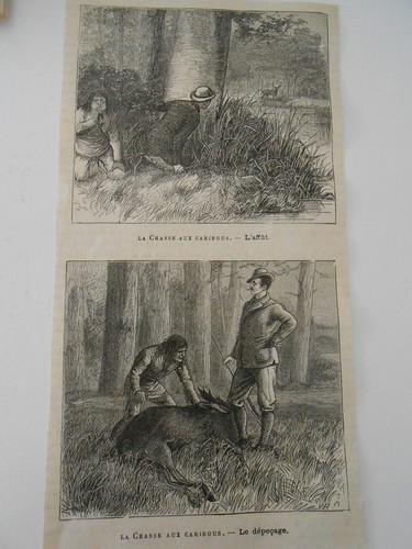 Gravure 1879 chasse - -, aux