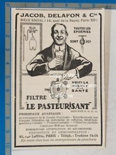 FILTRE PASTEURISANT JACOB DELAFON  1922 publicité advert cutout