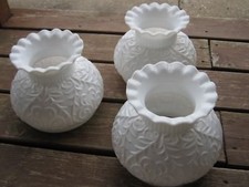 3 pcs Milk Glass Leaves