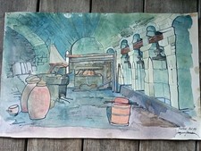 AQUARELLE ANCIENNE TOURTOUR