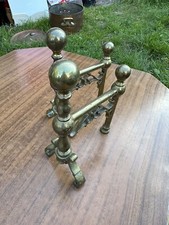 ancienne paire chenet cheminee parisienne en laiton XIX ème