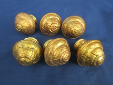 6 embouts "diamètre tringle rideau 3 cm" laiton creux ancien