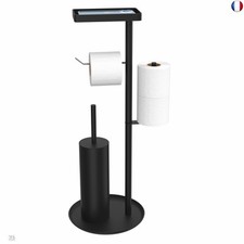 Porte Papier Toilette avec Brosse WC - Porte Rouleau Papier Toilette Debout en