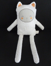 *. DOUDOU PELUCHE DPAM DU PAREIL AU MEME CHAT blanc gris orange étoile 27cm TBE