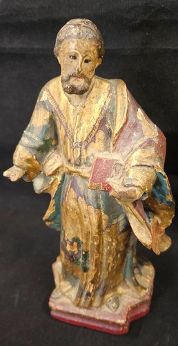 Statuette bois polychrome - statuette, en