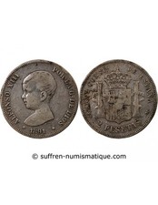 Espagne Espagne, Alphonse XIII - 2 Pesetas Argent 1893 Pgm