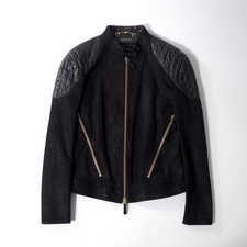Blouson motard en cuir noir