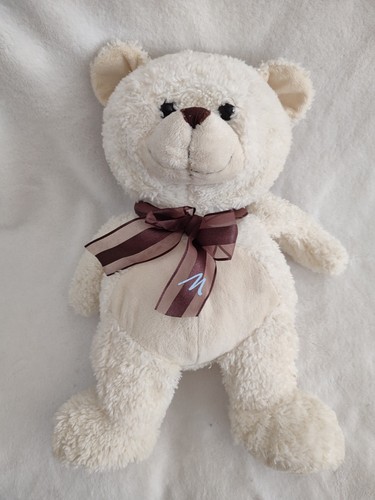 Peluche doudou ours ecru - peluche,