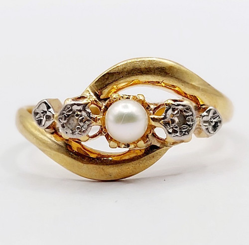 Bague antique 18k perle et - antique,