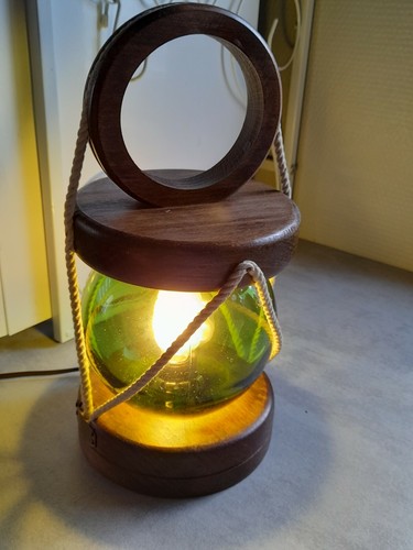 Lampe marine bois boule - lampe,