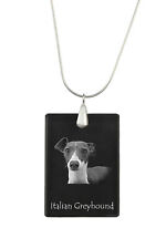 Italien, Italian Lévrier - Kristallanhänger Avec Chien, Silberha