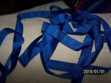 Ancien ruban en soie (viscose) années 50. Splendide. bleu roy. Au mètre. N°15