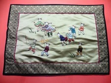 Tapisserie Chinoise Vintage en soie - Broderie scène Chinoise