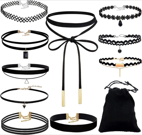 10pcs noir velours - 10pcs, choker