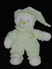 Peluche doudou ours Baby Bear lune jaune GIPSY combinaison vert 30 cm TTBE